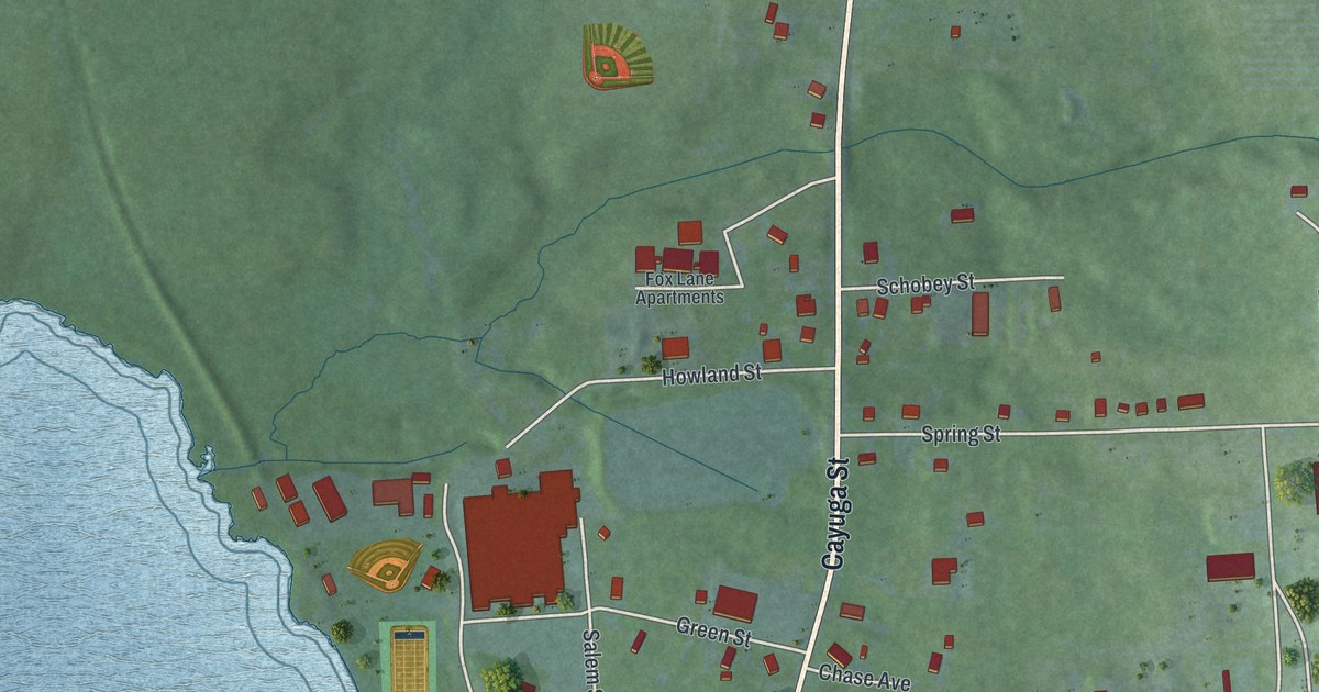 Map of Union Springs, New York in 2026