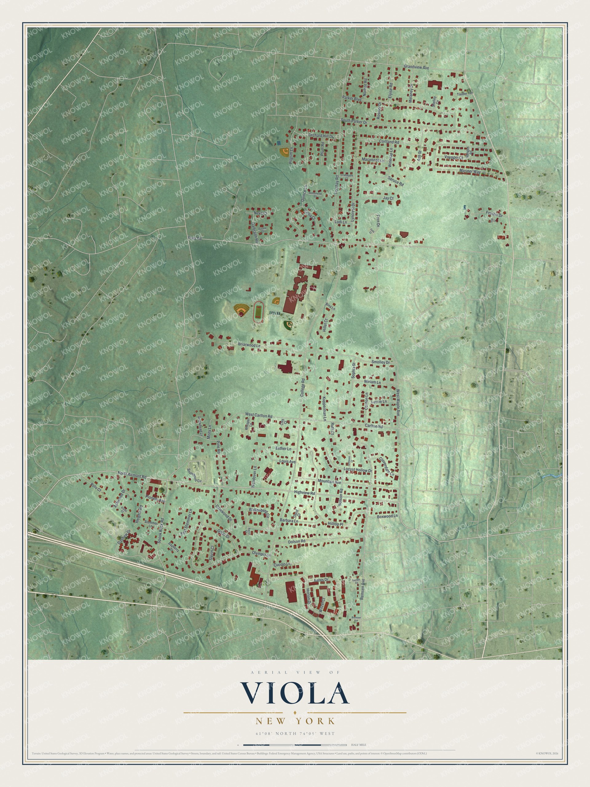 Watermarked full-map preview of Viola, New York