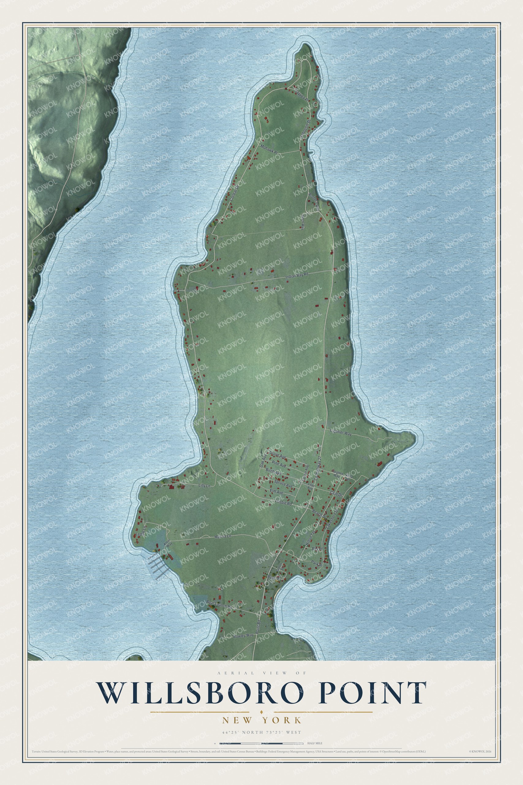Watermarked full-map preview of Willsboro Point, New York