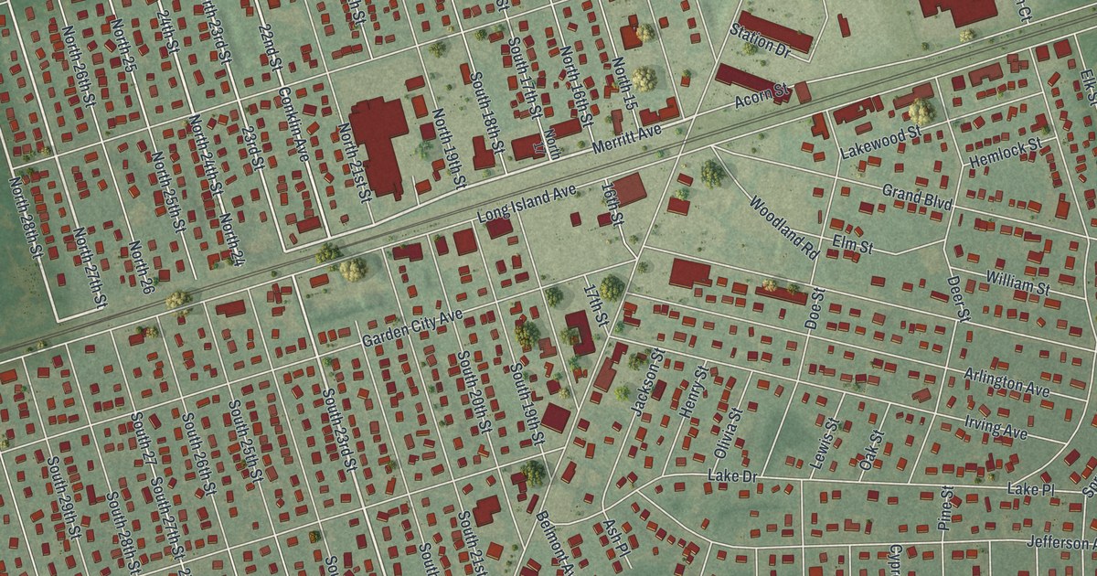 Map of Wyandanch, New York in 2026