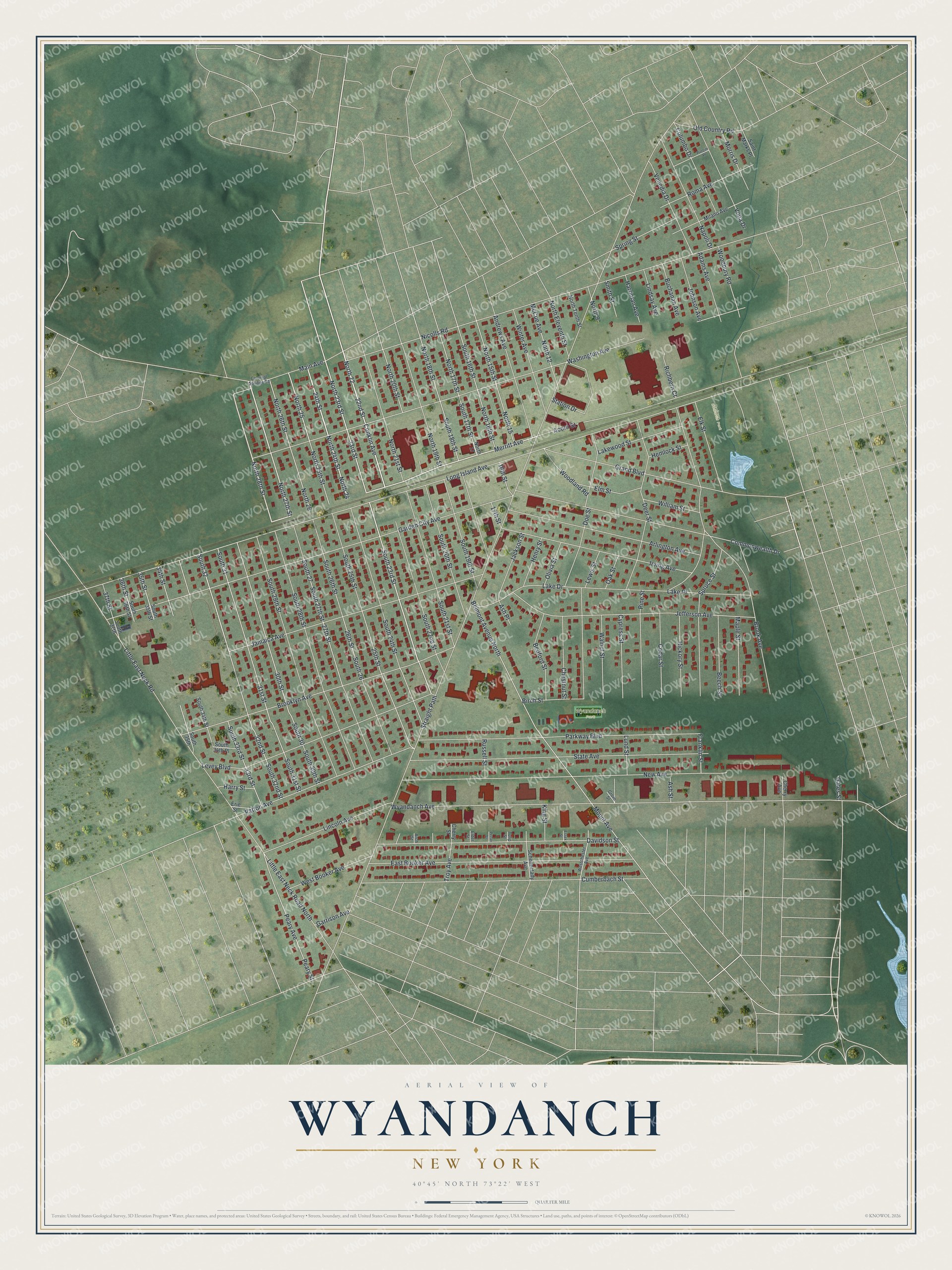 Watermarked full-map preview of Wyandanch, New York