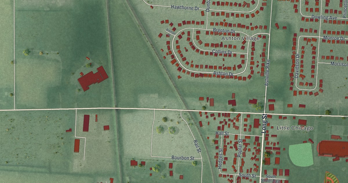Map of Ashville, Ohio in 2026