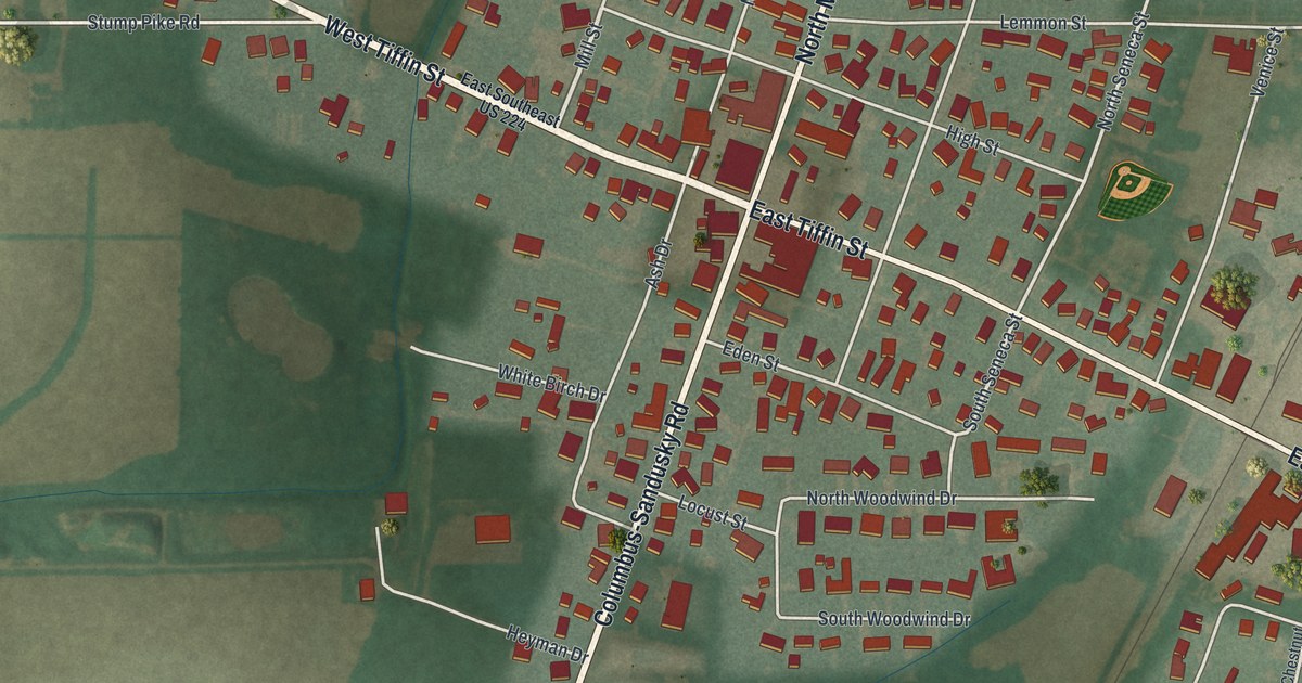 Map of Attica, Ohio in 2026