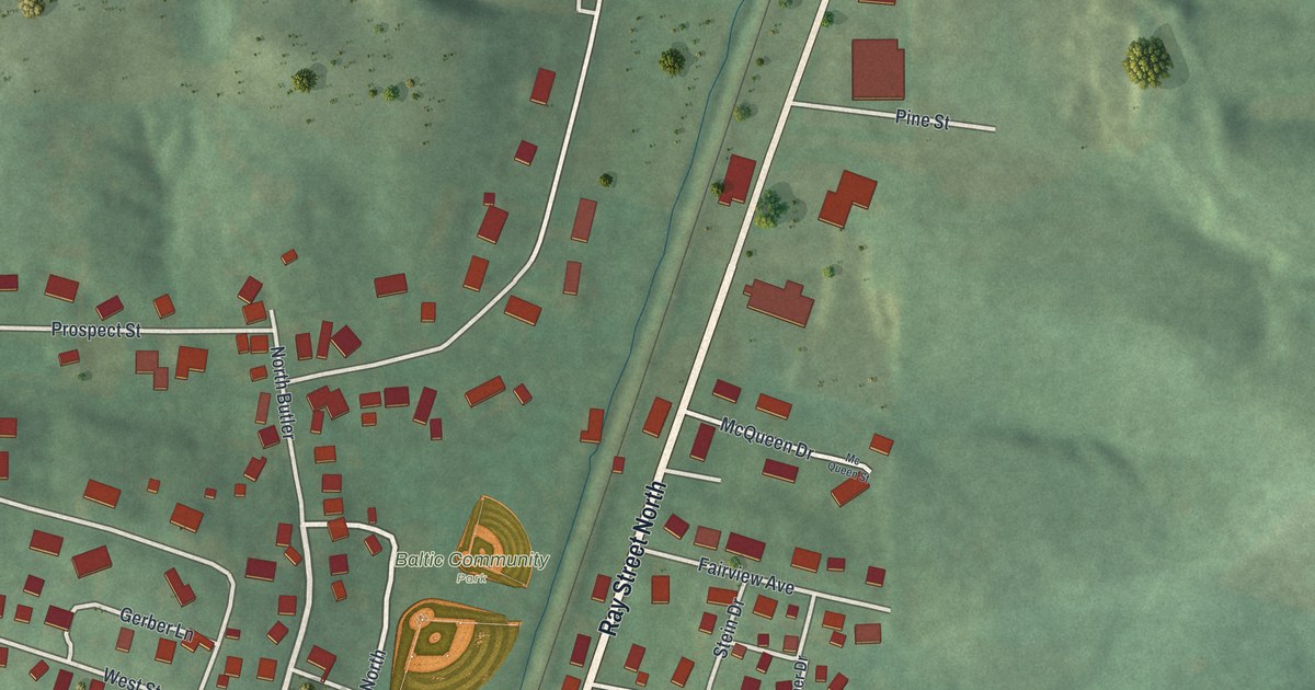 Map of Baltic, Ohio in 2026
