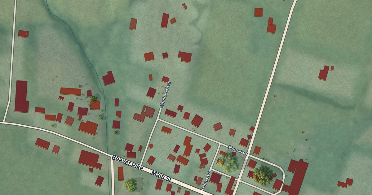 Map of Beaver, Ohio in 2026
