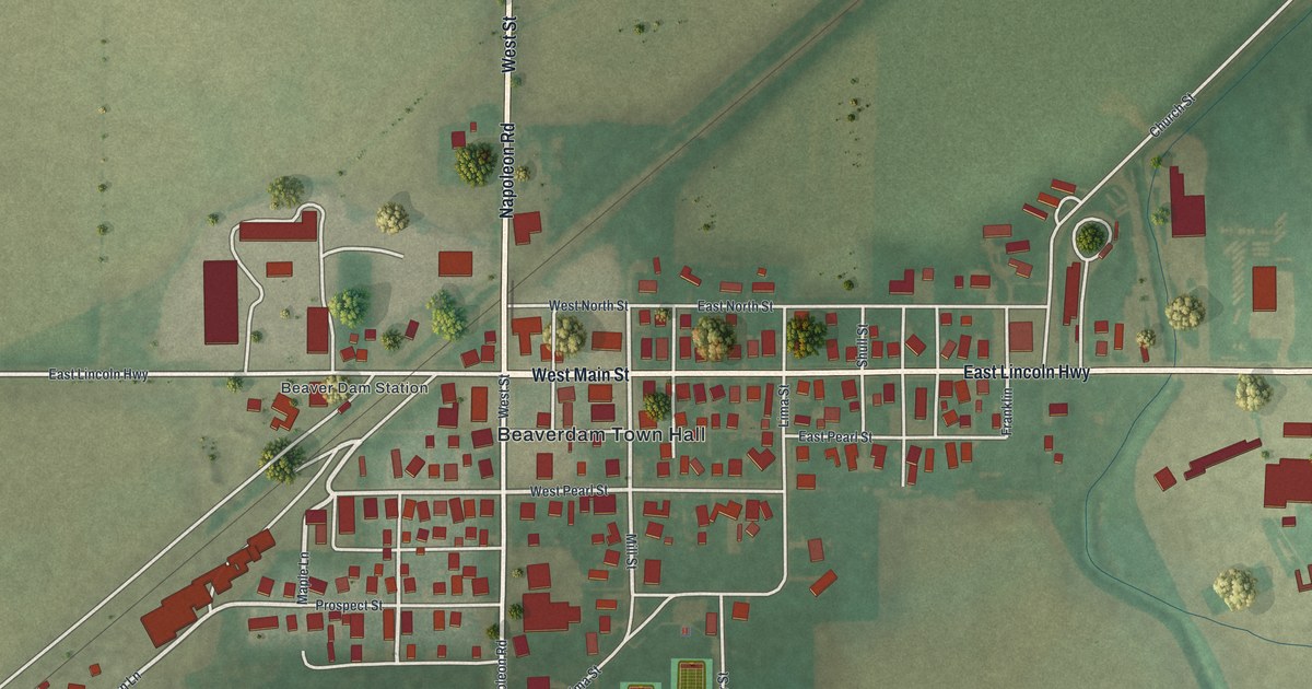 Map of Beaverdam, Ohio in 2026