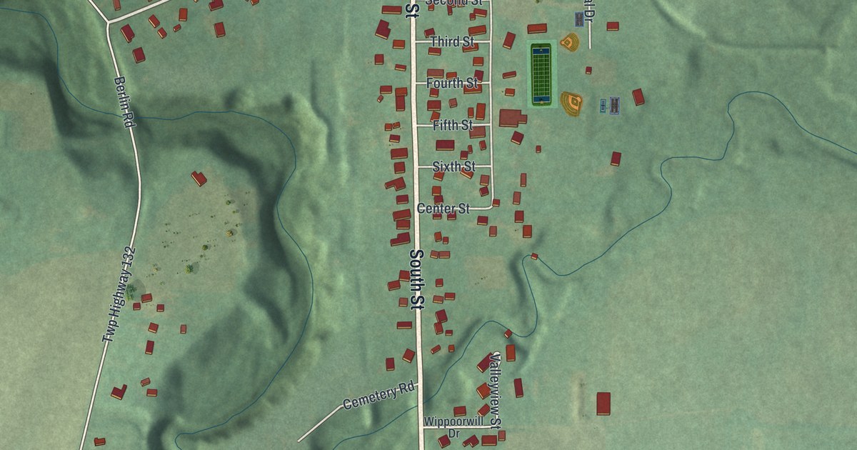 Map of Berlin Heights, Ohio in 2026