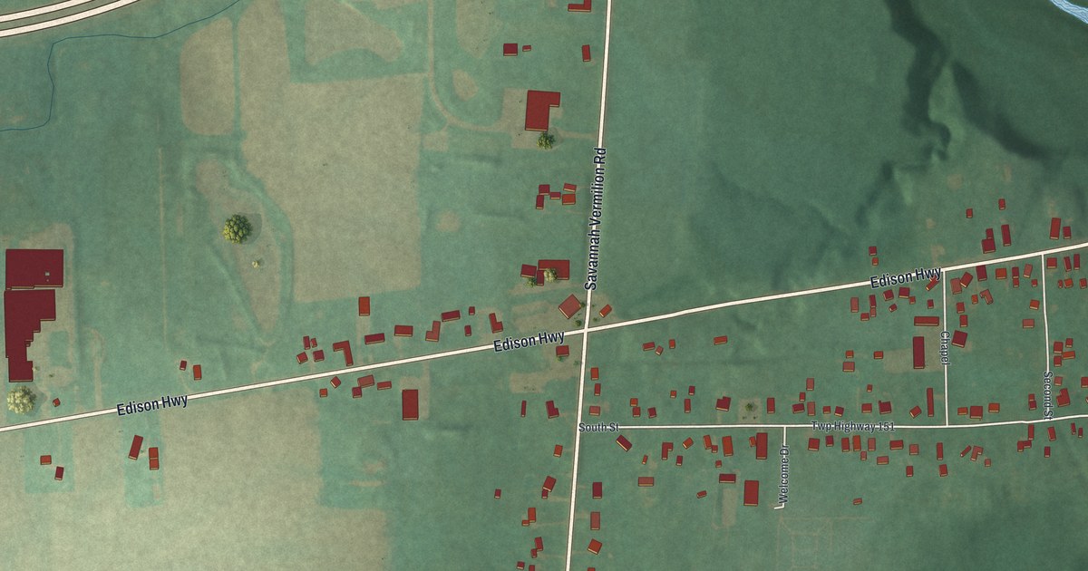 Map of Birmingham, Ohio in 2026