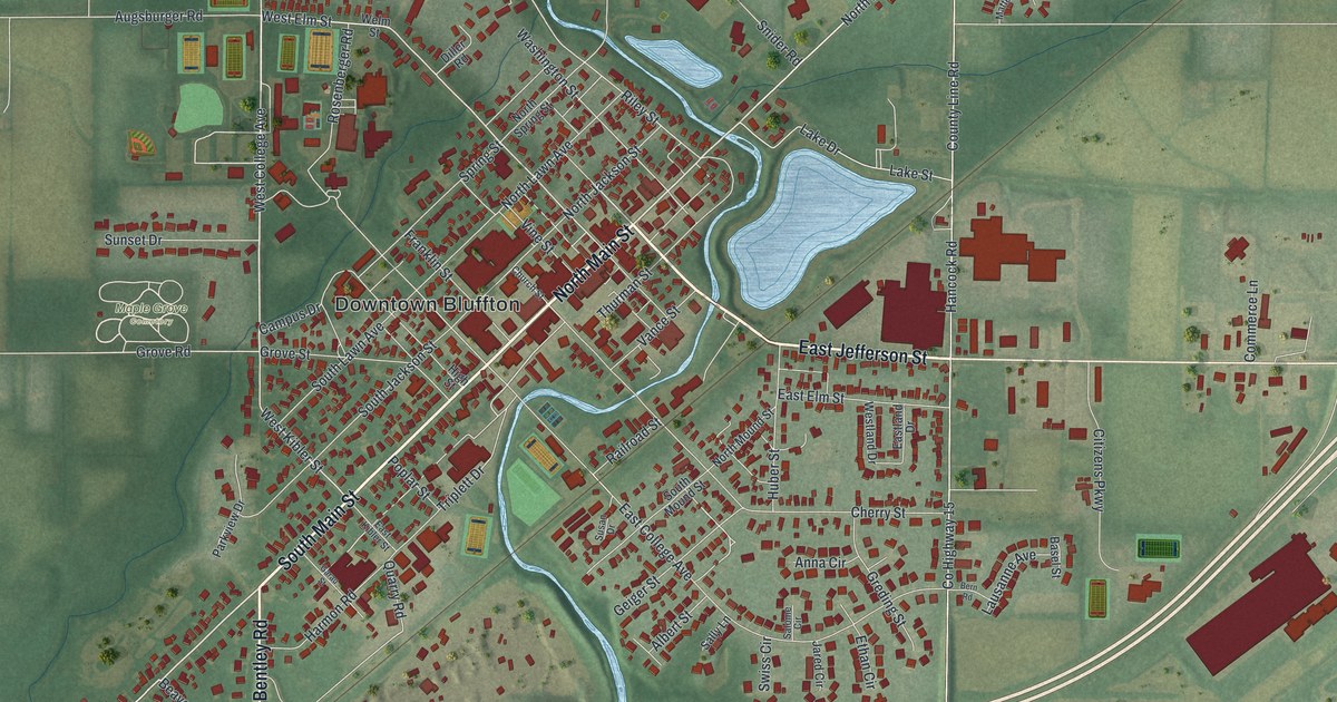Map of Bluffton, Ohio in 2026