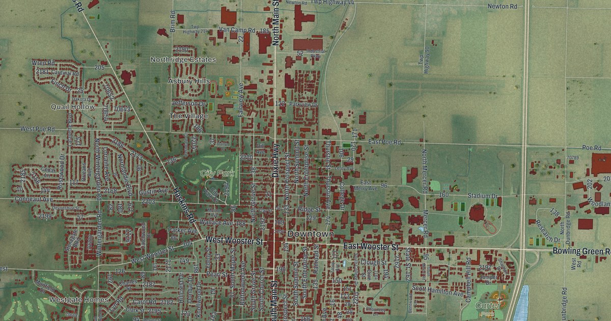 Map of Bowling Green, Ohio in 2026