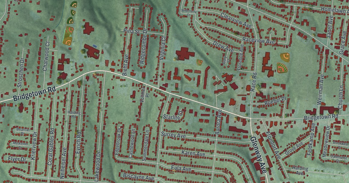 Map of Bridgetown, Ohio in 2026