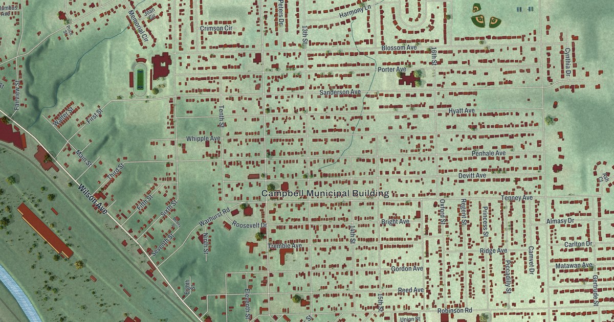 Map of Campbell, Ohio in 2026