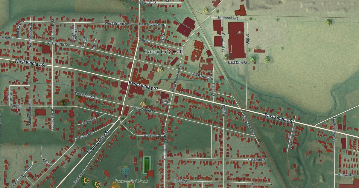 Map of Carey, Ohio in 2026