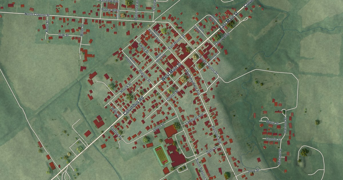 Map of Centerburg, Ohio in 2026