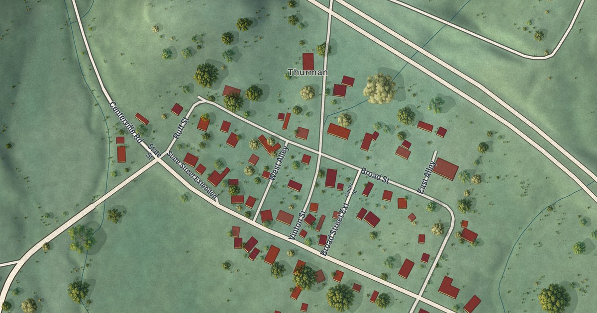 Map of Centerville (Thurman), Ohio in 2026