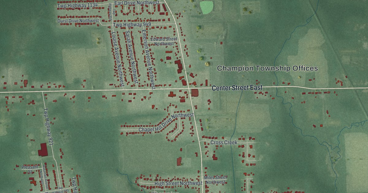 Map of Champion Heights, Ohio in 2026