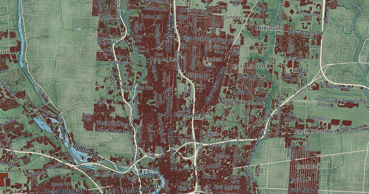 Map of Columbus, Ohio in 2026