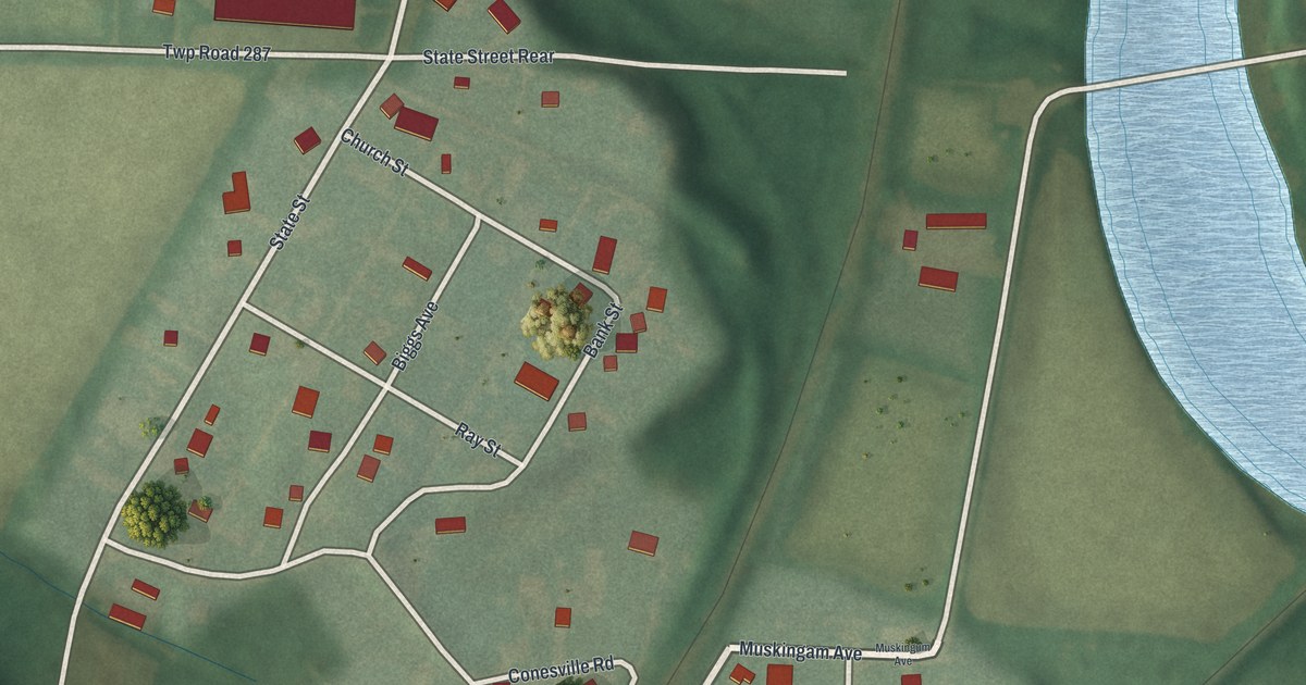 Map of Conesville, Ohio in 2026