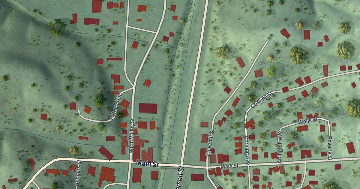 Map of Corning, Ohio in 2026
