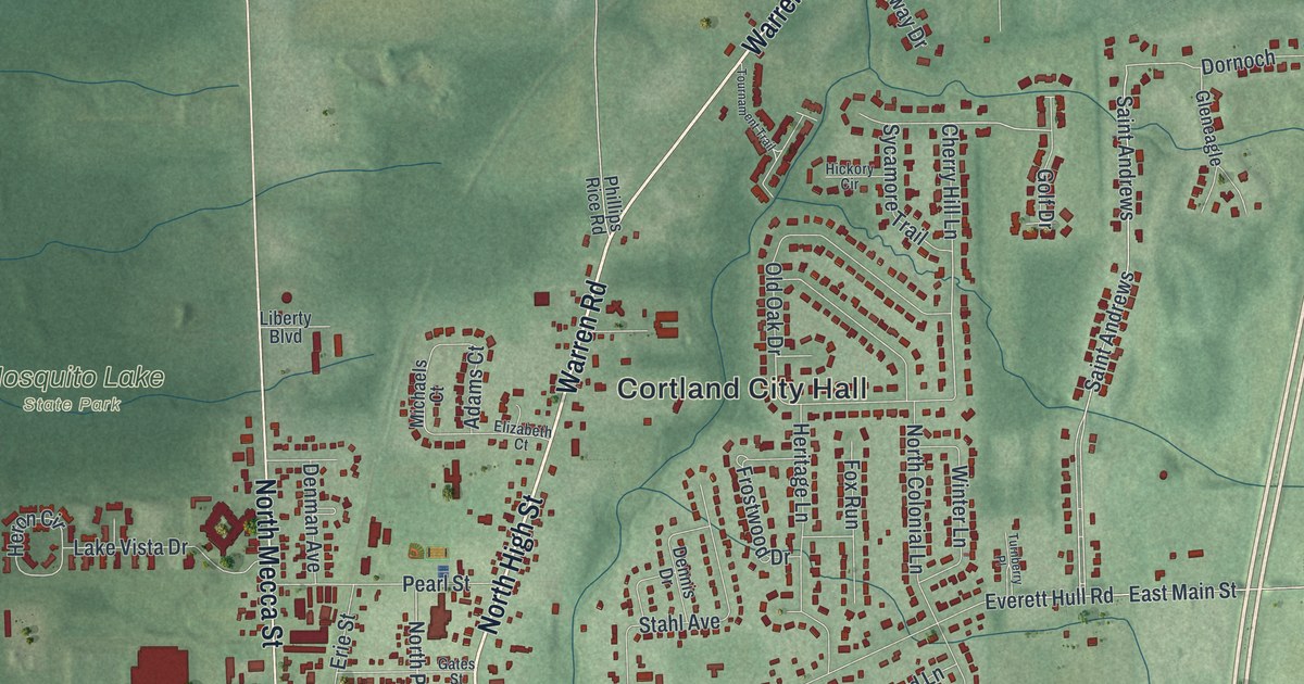 Map of Cortland, Ohio in 2026