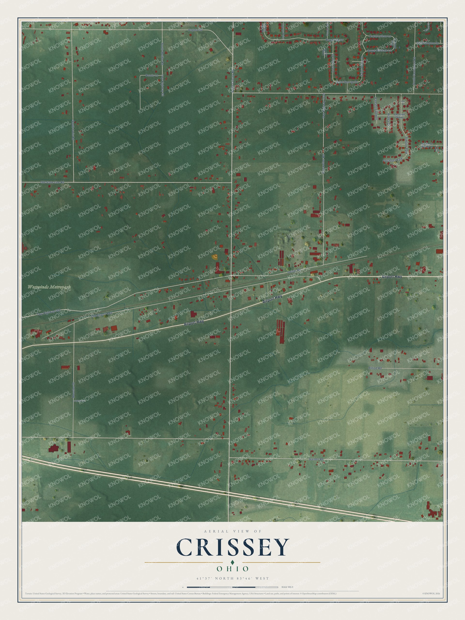 Watermarked full-map preview of Crissey, Ohio