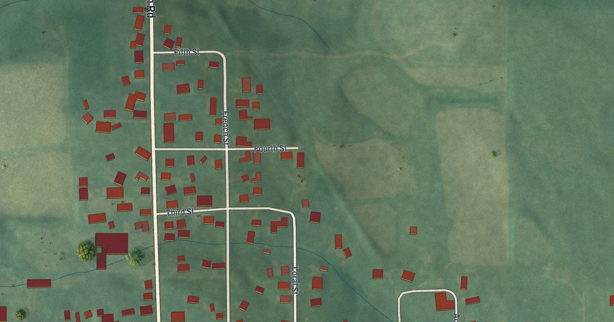 Map of Damascus, Ohio in 2026