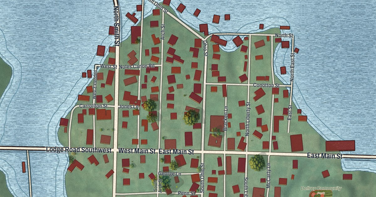 Map of Dellroy, Ohio in 2026