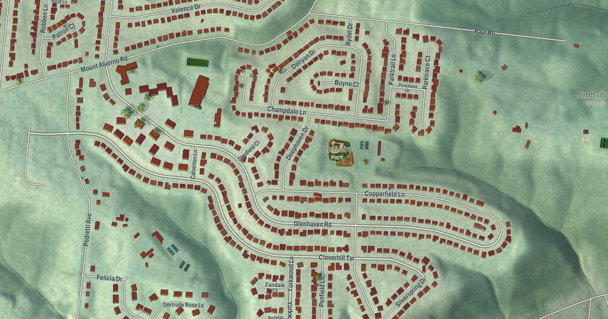 Map of Delshire, Ohio in 2026