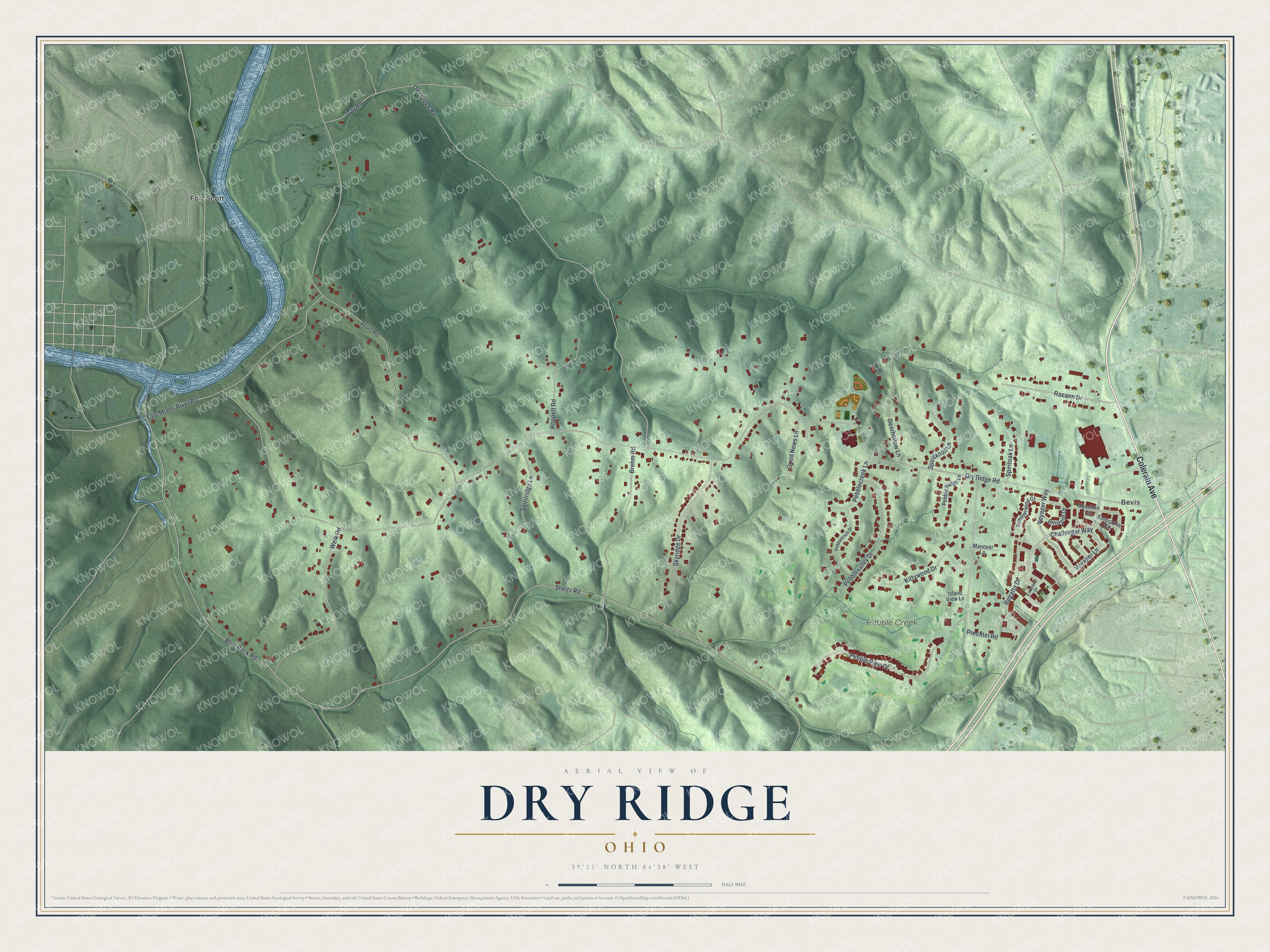 Watermarked full-map preview of Dry Ridge, Ohio