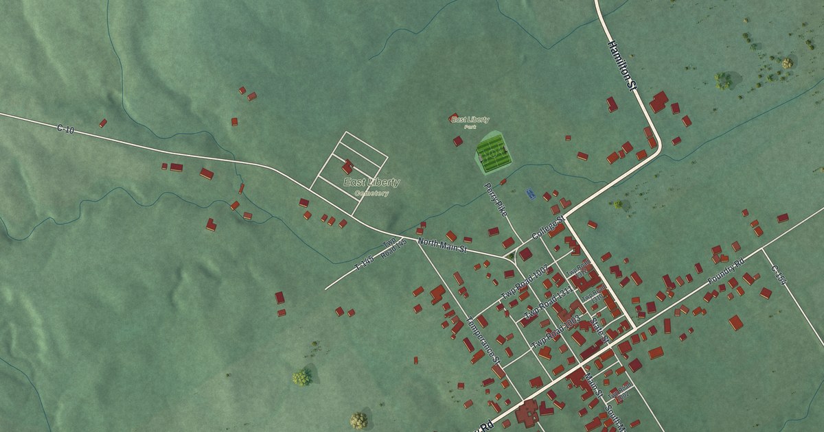 Map of East Liberty, Ohio in 2026