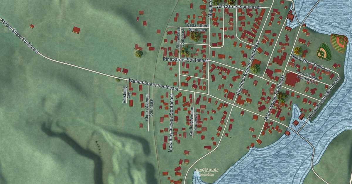 Map of East Sparta, Ohio in 2026