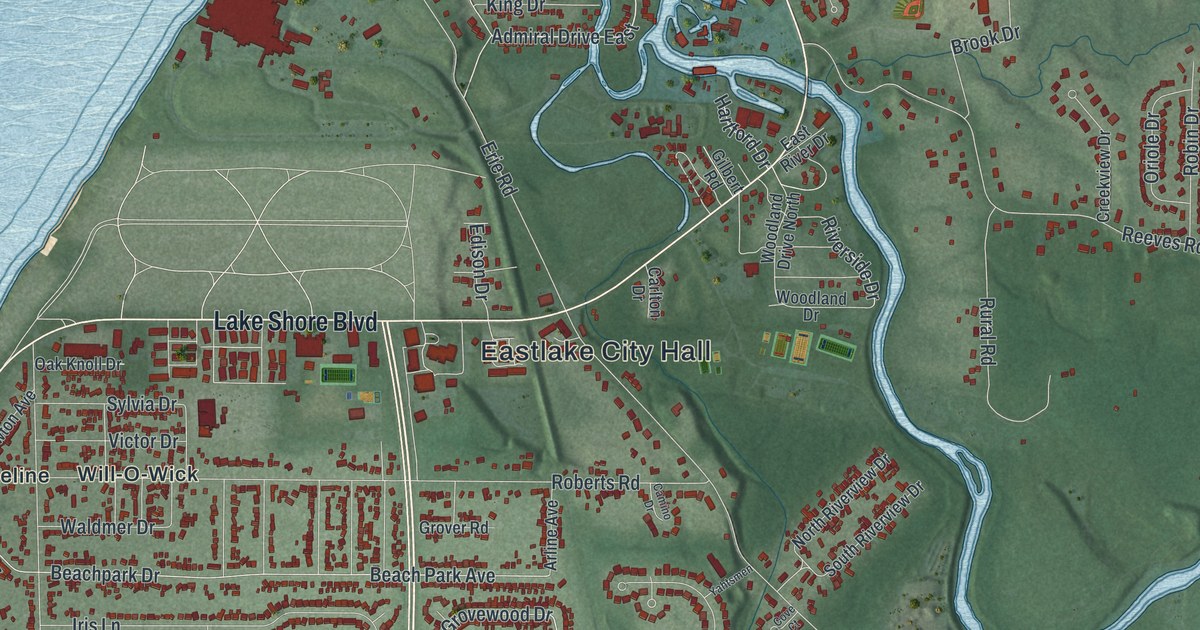 Map of Eastlake, Ohio in 2026