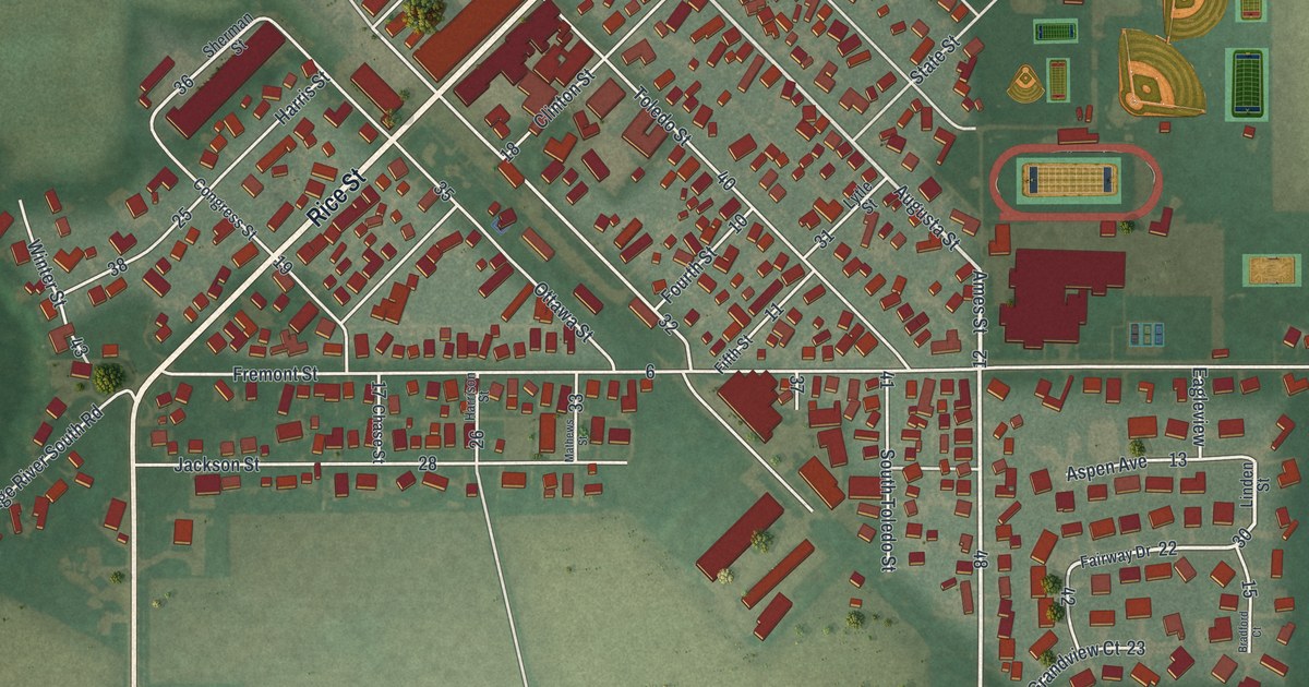 Map of Elmore, Ohio in 2026