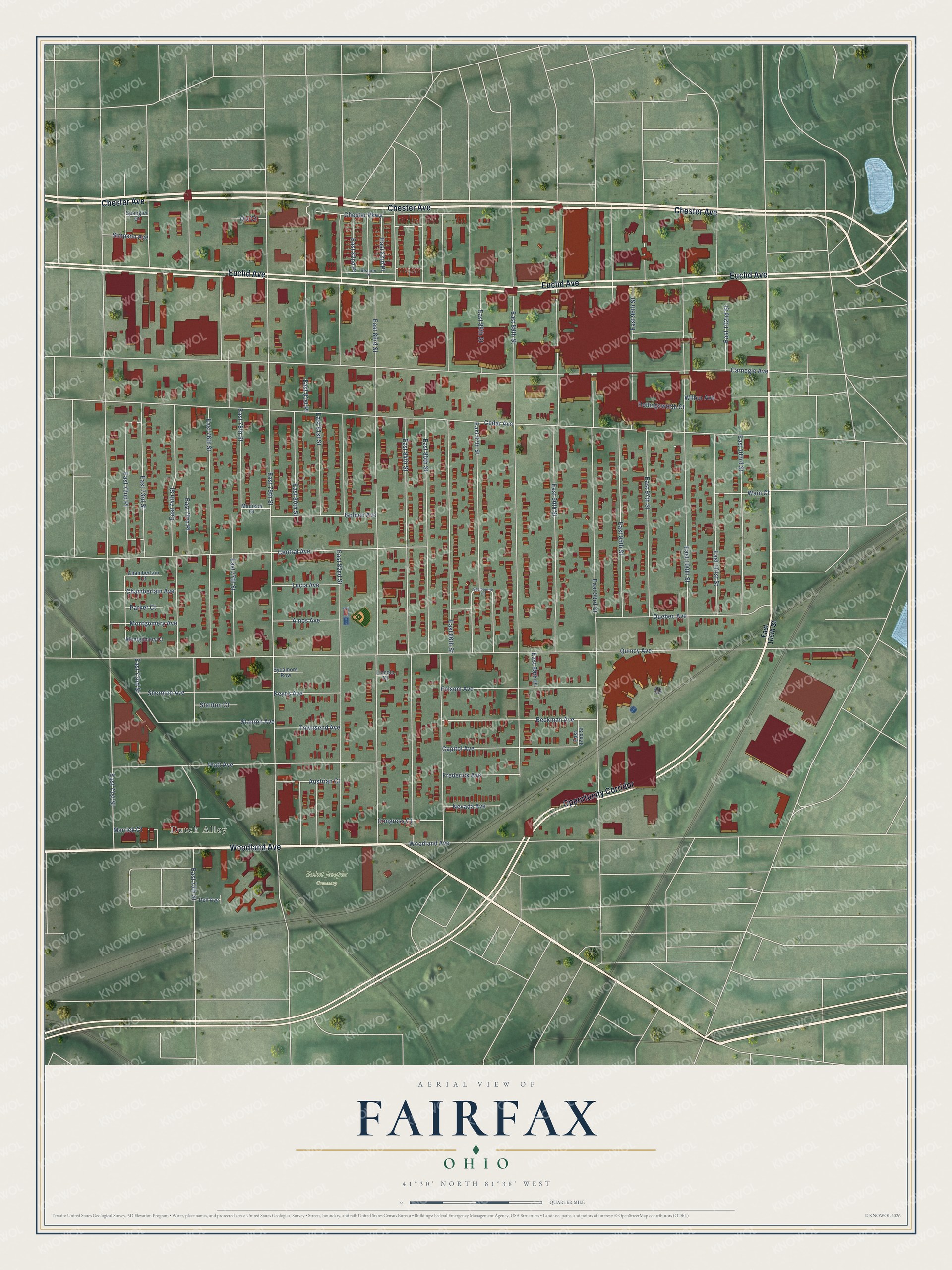 Watermarked full-map preview of Fairfax, Ohio