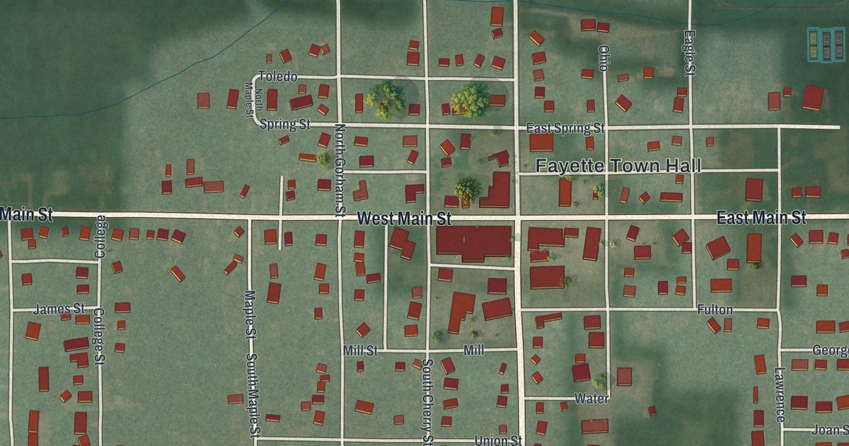 Map of Fayette, Ohio in 2026