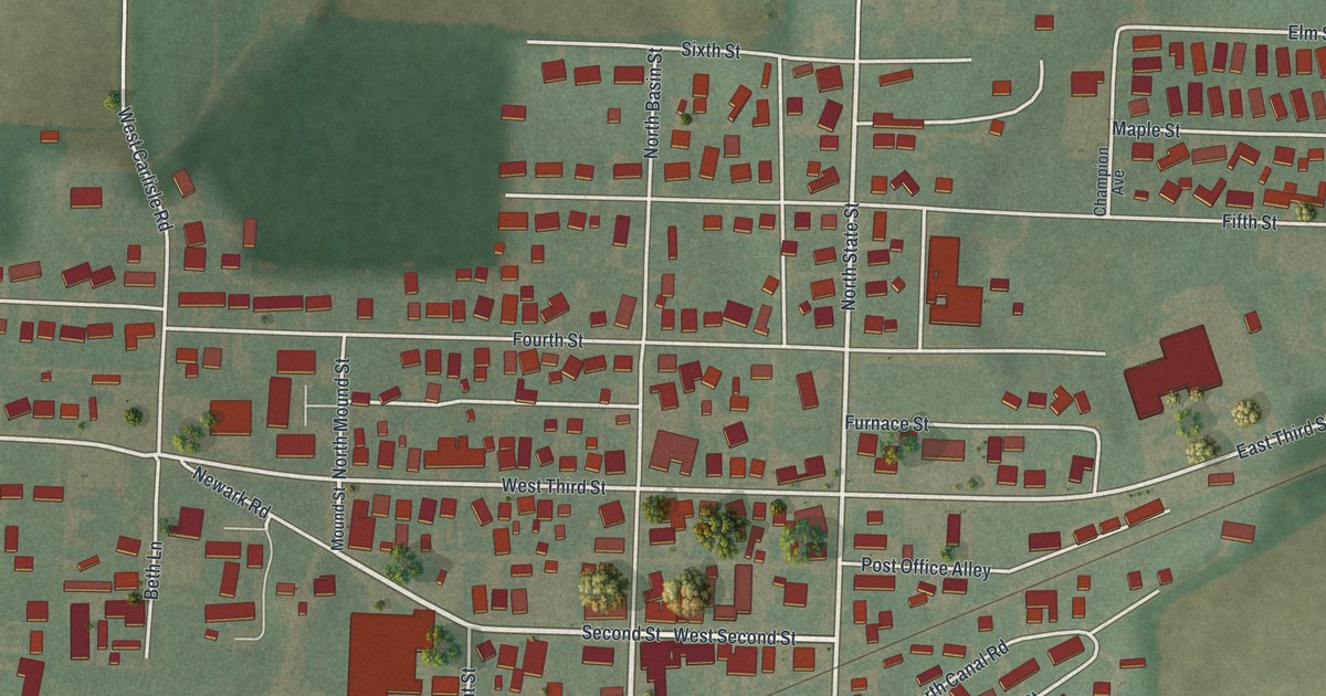 Map of Frazeysburg, Ohio in 2026