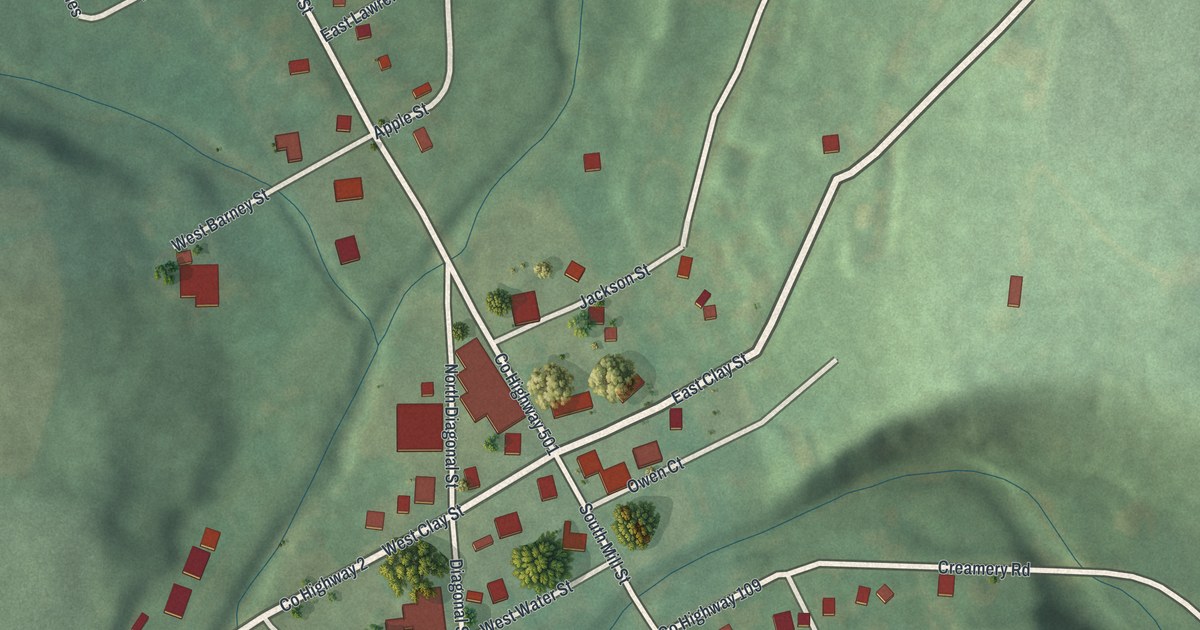 Map of Fredericksburg, Ohio in 2026