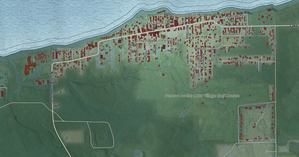 Map of Geneva-on-the-Lake, Ohio in 2026