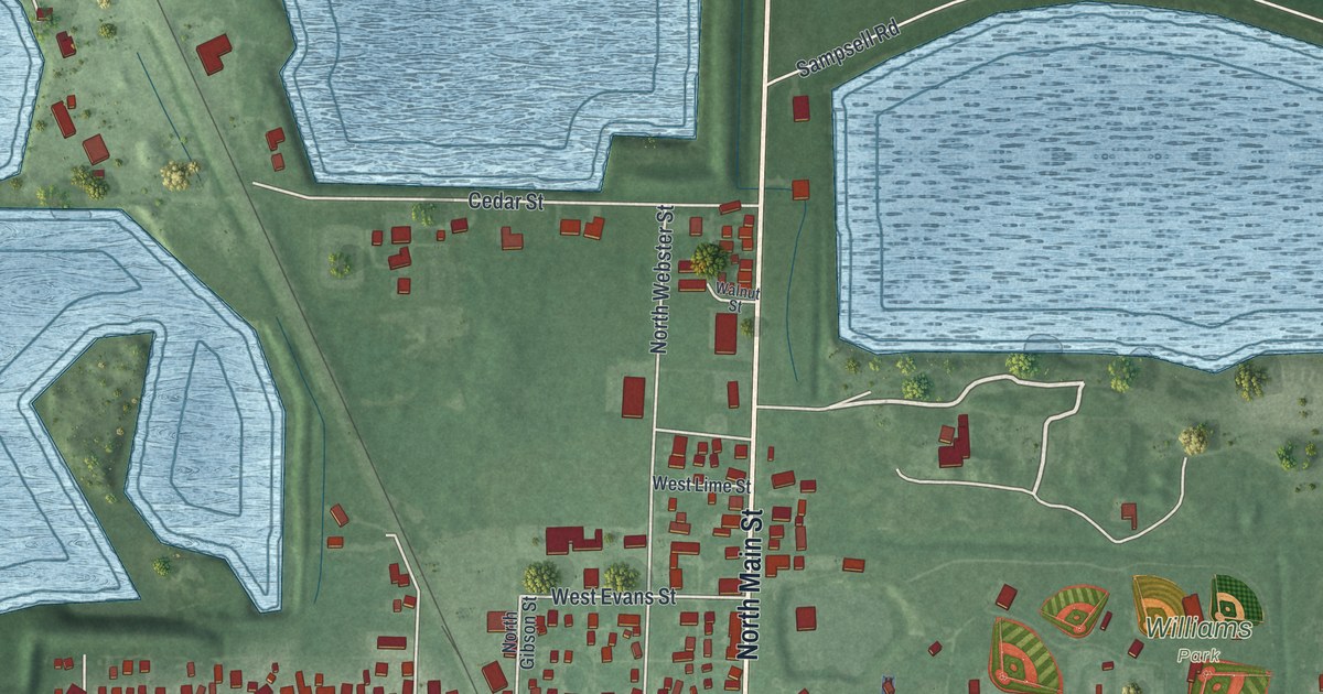 Map of Gibsonburg, Ohio in 2026