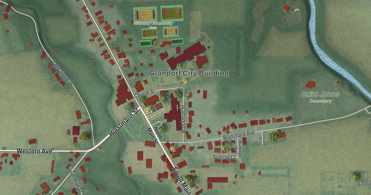 Map of Glandorf, Ohio in 2026