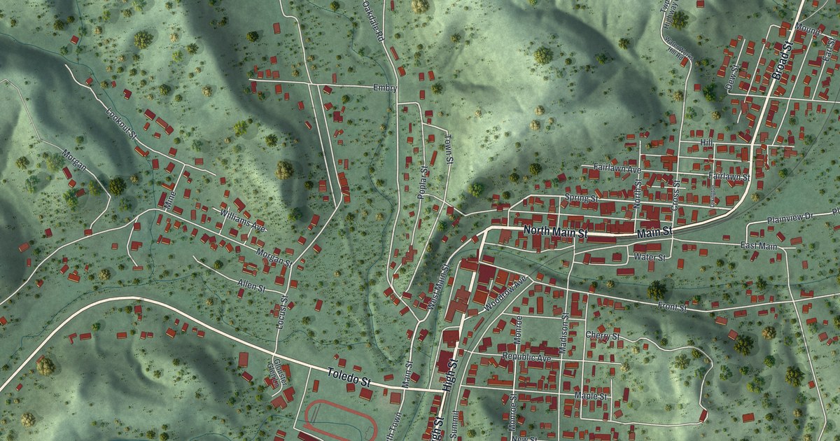Map of Glouster, Ohio in 2026