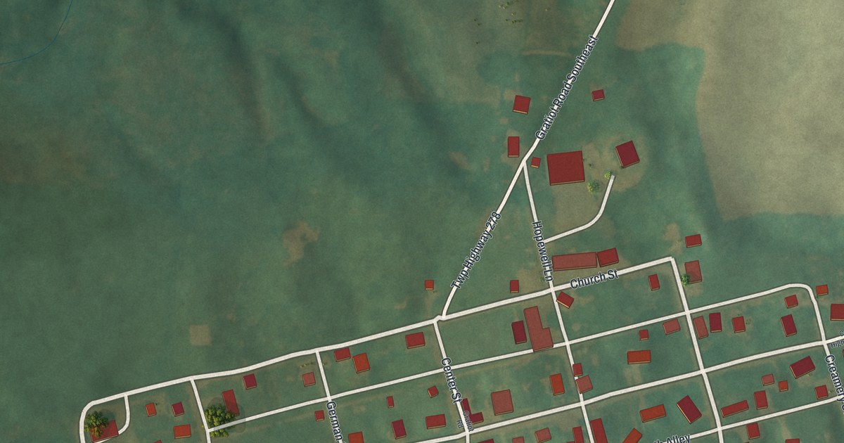 Map of Gratiot, Ohio in 2026