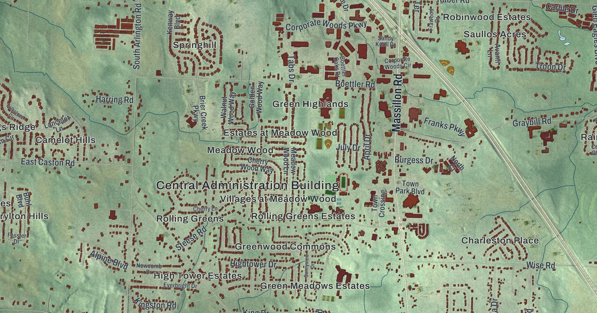 Map of Green, Ohio in 2026