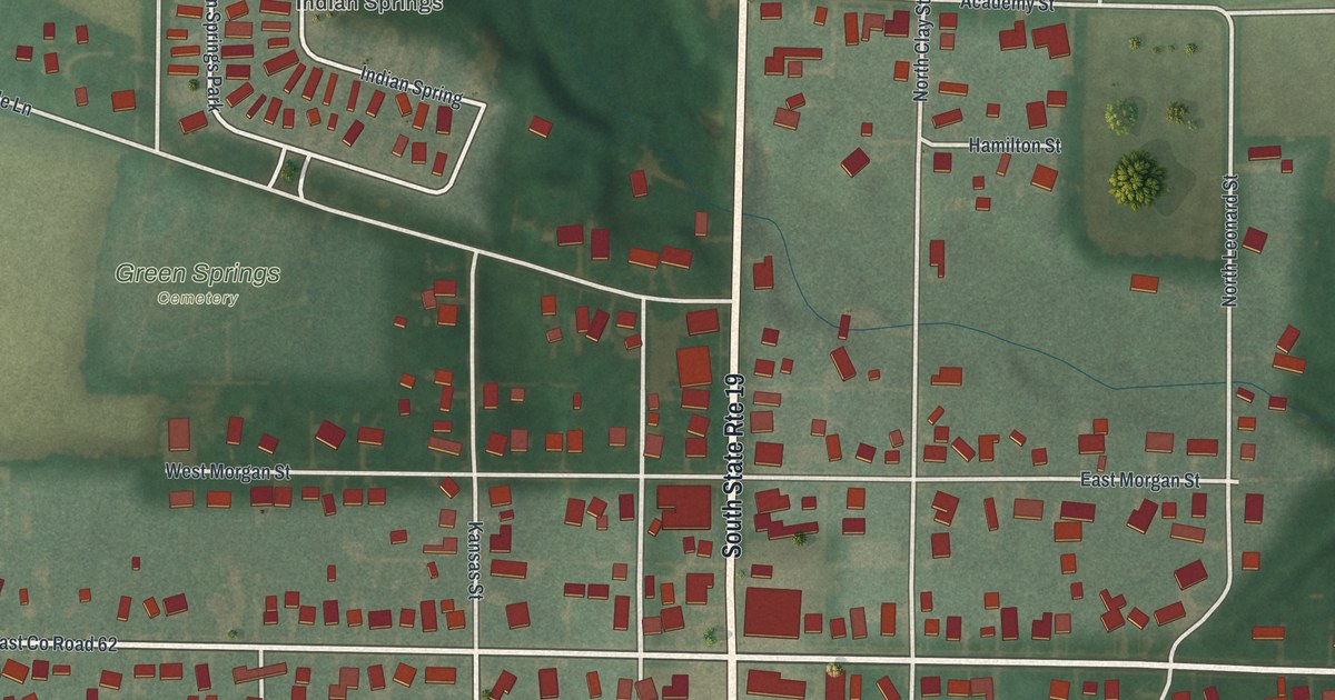 Map of Green Springs, Ohio in 2026