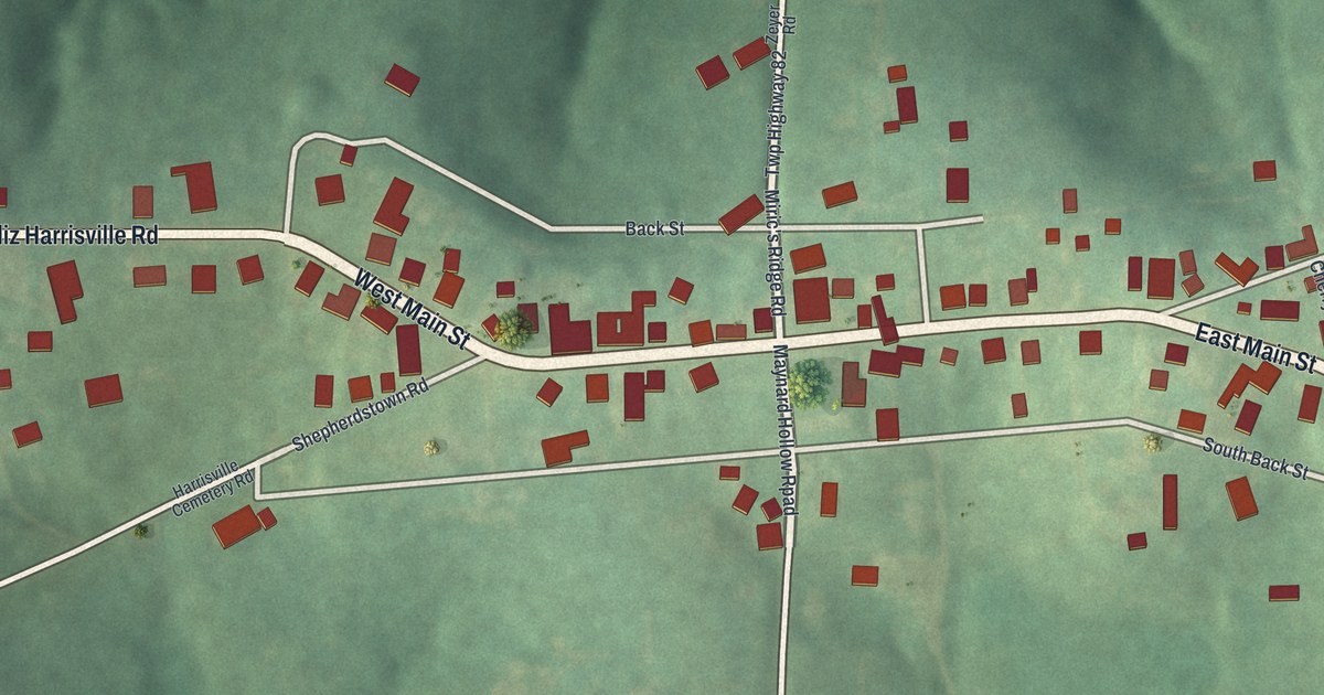 Map of Harrisville, Ohio in 2026