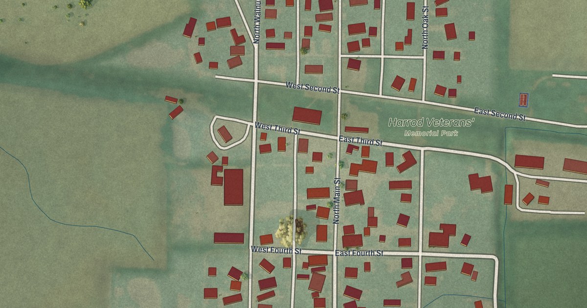 Map of Harrod, Ohio in 2026