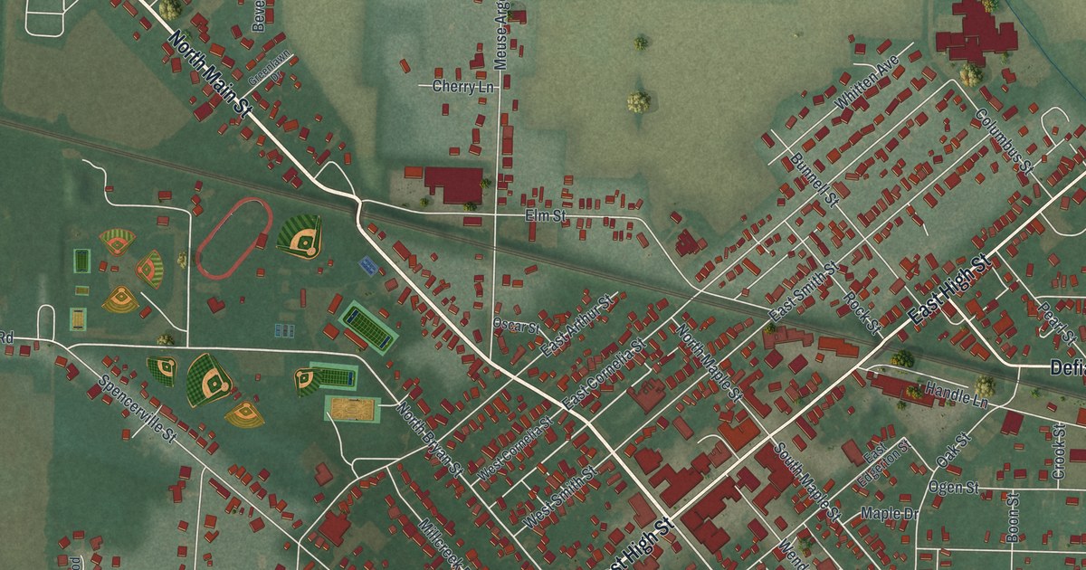 Map of Hicksville, Ohio in 2026