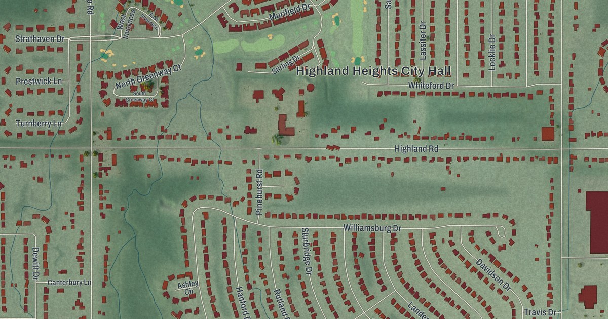 Map of Highland Heights, Ohio in 2026