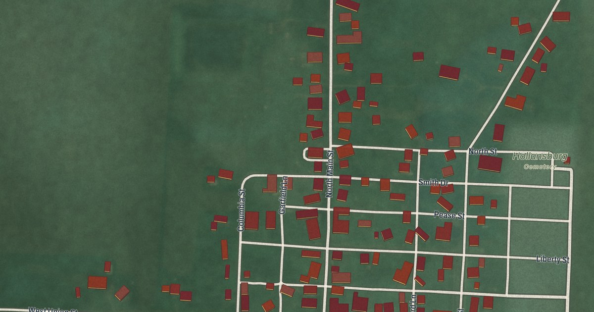 Map of Hollansburg, Ohio in 2026