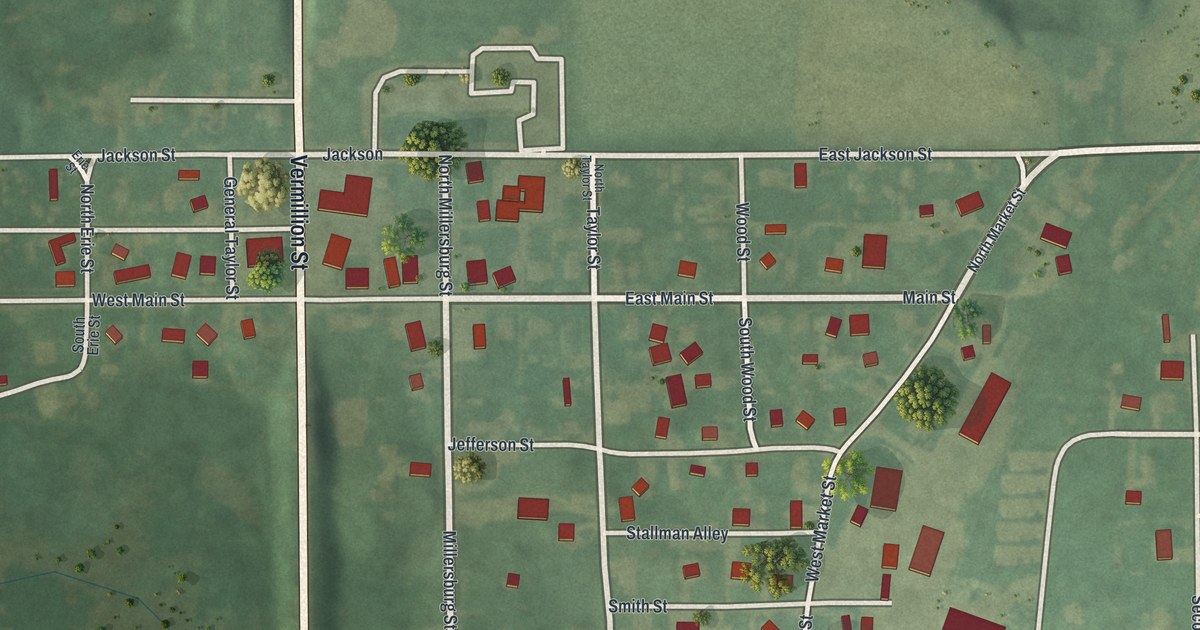 Map of Holmesville, Ohio in 2026